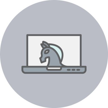 Truva Satırı Dolu Çember Simgesi