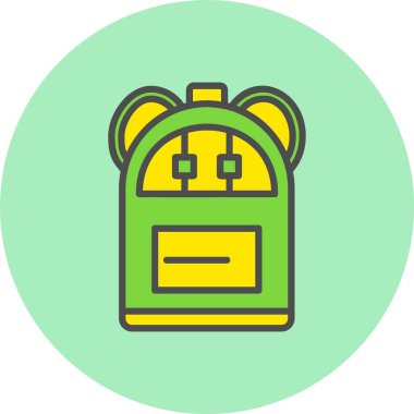 Sırt Çantası Satırı Dolu Çember Simgesi