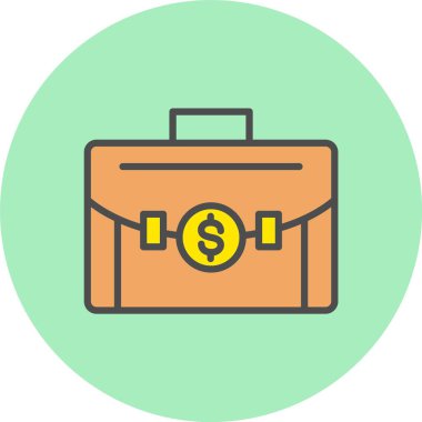 Çanta Satırı Dolu Çember Simgesi