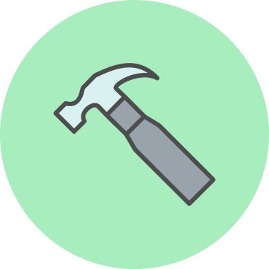 Çekiç Satırı Dolu Çember Simgesi