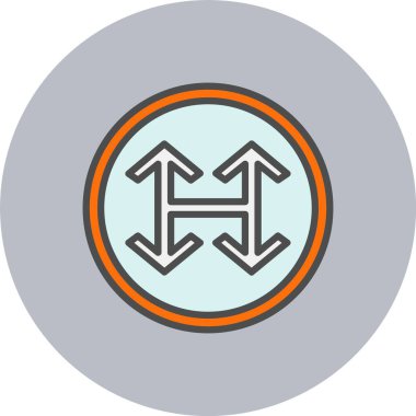 Kavşak Oku Satırı Dolu Çember Simgesi