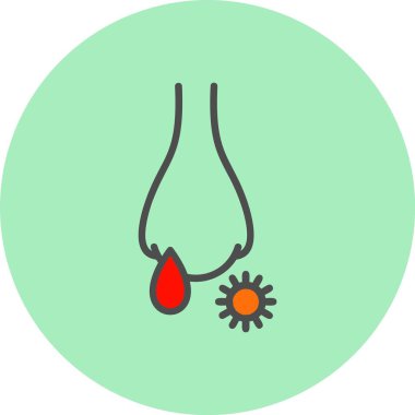 Burun Kanama Çizgisi Dolu Çember Simgesi