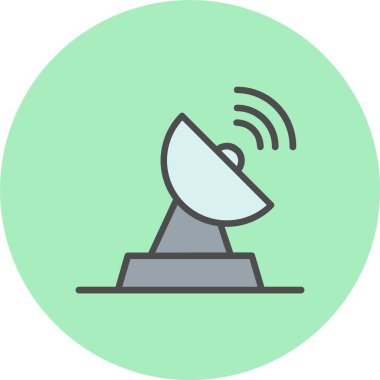 Uydu Tabakları Satırı Dolu Çember Simgesi