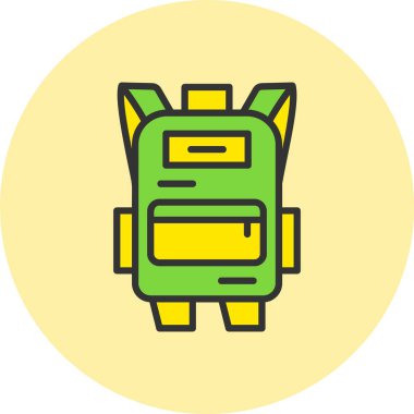 Sırt Çantası Satırı Dolu Çember Simgesi