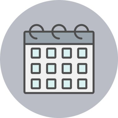 Takvim Satırı Dolu Çember Simgesi