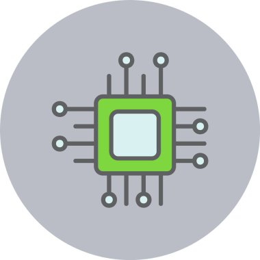 Çip Satırı Dolu Çember Simgesi