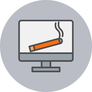 Bilgisayar Satırı Dolu Çember Simgesi