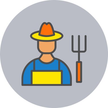 Çiftçi Satırı Dolu Çember Simgesi