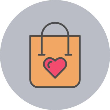 Alışveriş Torbası Dolu Çember Simgesi