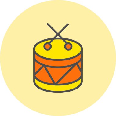 Davul Satırı Dolu Çember Simgesi