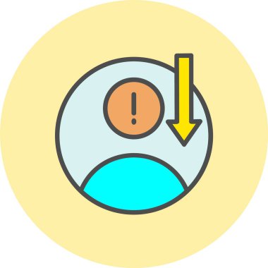 İnsan Hatası Vektör Satırı Dolu Çember Simgesi