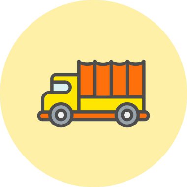 Askeri Kamyon Hattı Çember Simgesi Dolu