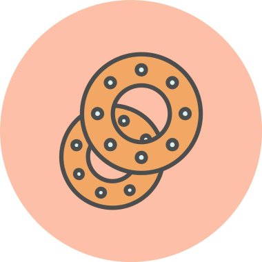 Bisküvi Satırı Dolu Çember Simgesi