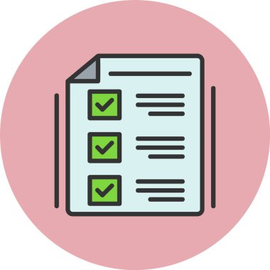 Sınav Satırı Dolu Çember Simgesi