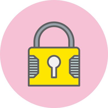 Asma kilit Satırı Dolu Çember Simgesi