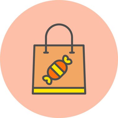 Alışveriş Torbası Dolu Çember Simgesi