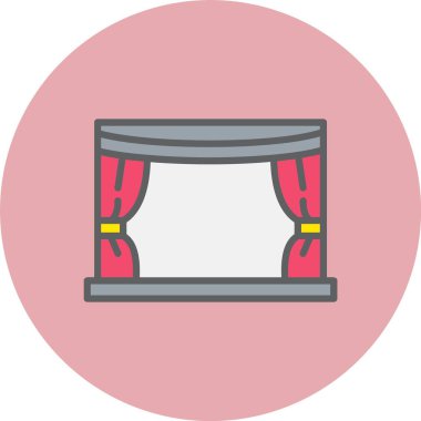 Sahne Satırı Dolu Çember Simgesi