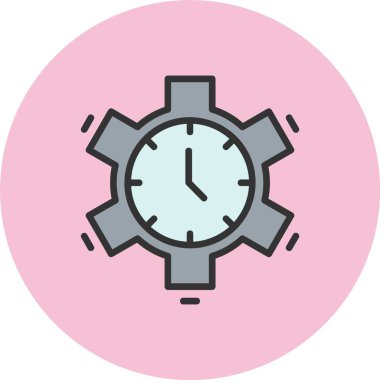 Zaman Çizgisi Dolu Çember Simgesi