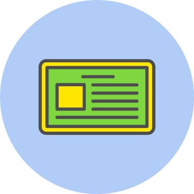 İş Kartları Satırı Dolu Çember Simgesi