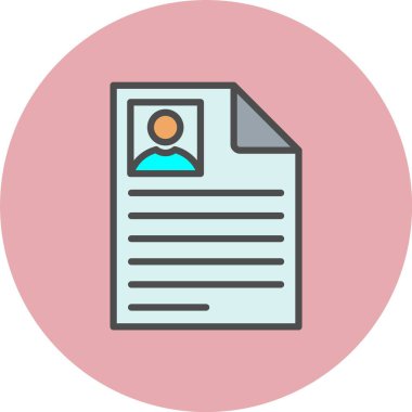 CV 'nin Vektör Satırı Dolu Çember Simgesi