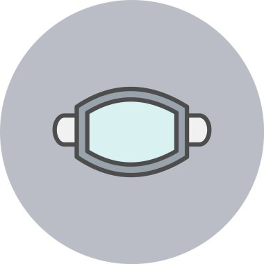 Yüz Maskesi Satırı Dolu Çember Simgesi