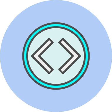 Sol ve Sağ Ok Satırı Çember Simgesi Dolu