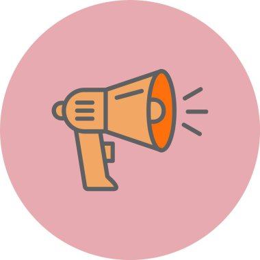 Hoparlör Satırı Dolu Çember Simgesi