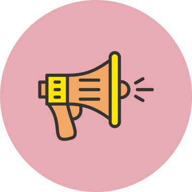 Megafon Satırı Dolu Çember Simgesi