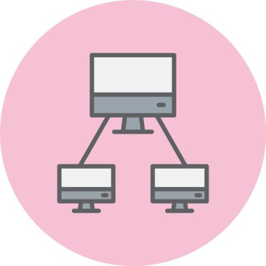 Ağ Satırı Dolu Çember Simgesi