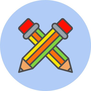 Kalem Satırı Dolu Çember Simgesi