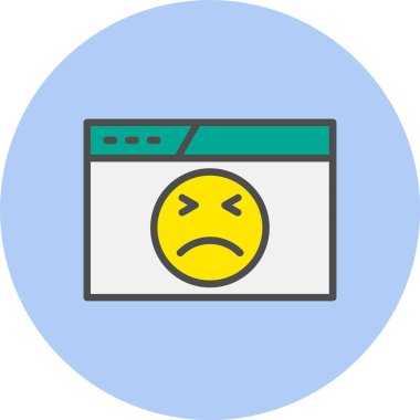 Kızgın Yüz Satırı Çember Simgesi Dolduruldu