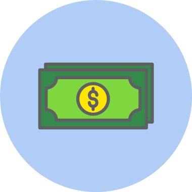 Banknote Satırı Dolu Çember Simgesi