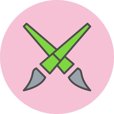 Fırça Satırı Dolu Çember Simgesi