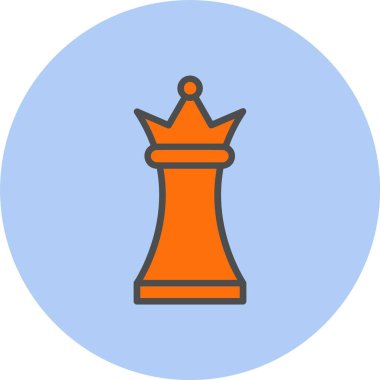 Satranç Kraliçesi Satırı Dolu Çember Simgesi