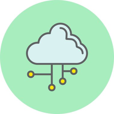 Bulut Hesaplama Satırı Dolu Çember Simgesi