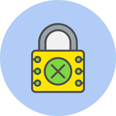 Asma kilit Satırı Dolu Çember Simgesi