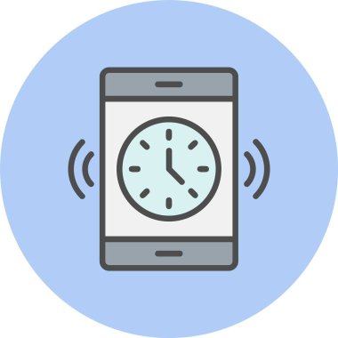 Telefon Alarm Satırı Dolu Çember Simgesi