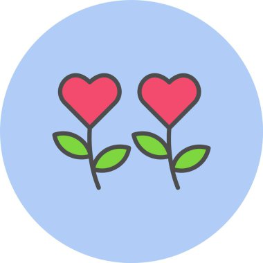 Bitki Satırı Dolu Çember Simgesi