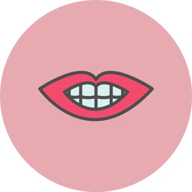 Diş Satırı Dolu Çember Simgesi