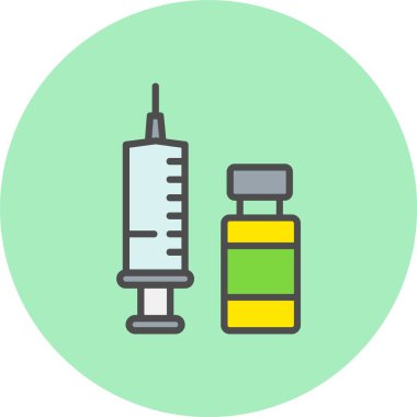 Aşı Satırı Dolu Çember Simgesi