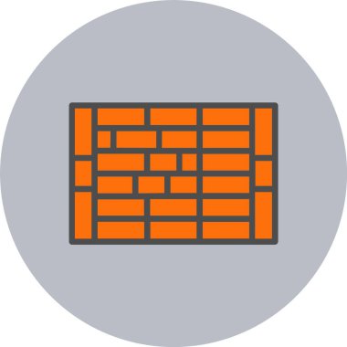 Duvar Satırı Dolu Çember Simgesi