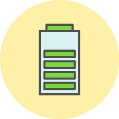 Pil Hattı Dolu Çember Simgesi