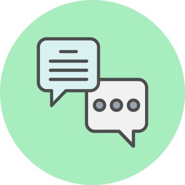 Kabarcık Konuşma Satırı Daire Simgesi Dolu