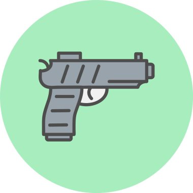 Silah Satırı Dolu Çember Simgesi