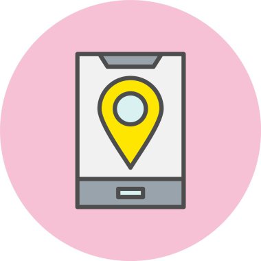 Konum Satırı Dolu Çember Simgesi