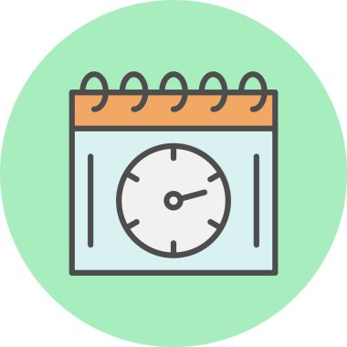 Zamanlama Vektör Satırı Dolu Çember Simgesi