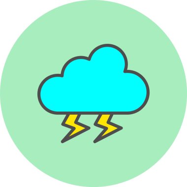 Gök Gürültüsü Hattı Çember Simgesi Dolu