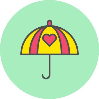 Şemsiye Satırı Dolu Çember Simgesi