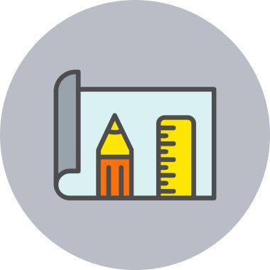 Mimari Satır Dolu Çember Simgesi