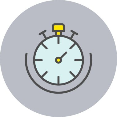 Kronometre Satırı Dolu Çember Simgesi